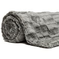 thumbnail image 3 of Chanasya Super Soft Fuzzy Faux Fur Elegant Rectangular Embossed Throw Blanket | Fluffy Plush Sherpa Cozy Microfiber Grey Blanket for Bed Couch Living Room Fall Winter Spring (50" x 65") - Grey, 3 of 8