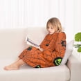 thumbnail image 4 of Halloween Glowing Spider Web Pattern Blanket Hoodies for Kids 6-13YR Oversize Wearable Blanket Hoodies for Boys Girls Teens, 4 of 7