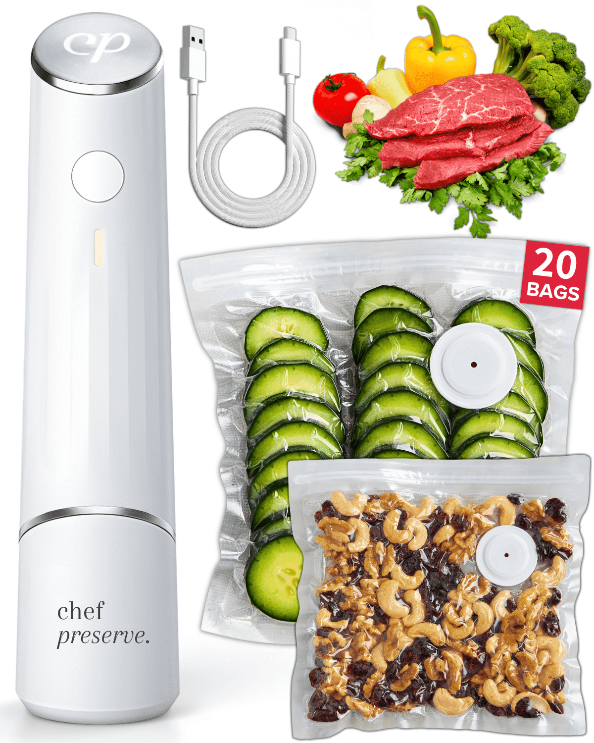 PowerXL Handheld 6-in-1 Vacuum Sealer Machine, Duo NutriSealer