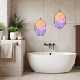 thumbnail image 6 of Canvas Wall Art Bright Pastel Rainbow Gradations Yellow Gold Pink Cyan Purple Clouds Oval Framed Canvas Prints Vintage Wall Hanging Decor for Home Decorations 8.6"x11.4", 6 of 7