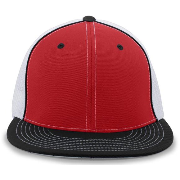 4D5.133.L-XL D-Series Trucker Flexfit Cap - Red, White & Black - Large & Extra Large