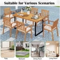 thumbnail image 4 of Costway 6PCS Patio Dining Table Set, Table with 4 Acacia Wood Armchairs & Backless Bench, 4 of 10