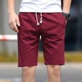 thumbnail image 6 of Pink Season Mid-Rise Elastic Waistband Drawstring Pockets Men Shorts Outdoor Fitness Beach Short Pants, 6 of 8
