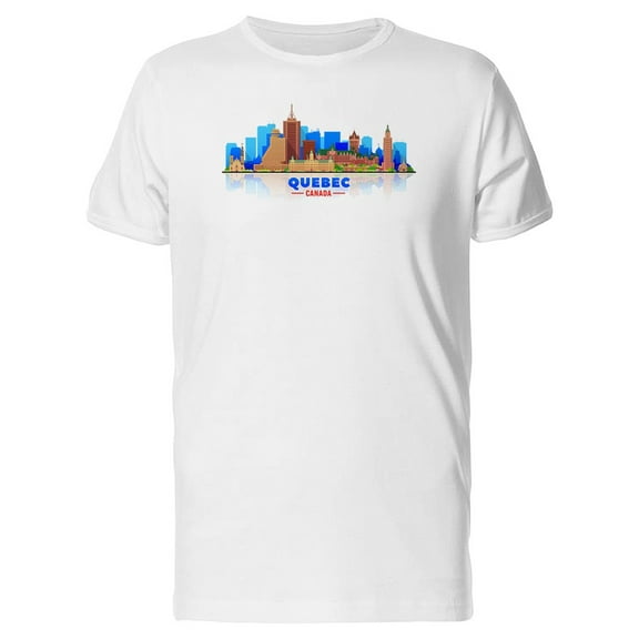 Quebec Canada City Skyline T-Shirt Men -Image by Shutterstock, Male x-Large