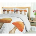 thumbnail image 5 of Ambesonne Nature Duvet Cover Sets, Tricolor Mushroom Drawing, 2-King, Redwood and Orange, 5 of 7