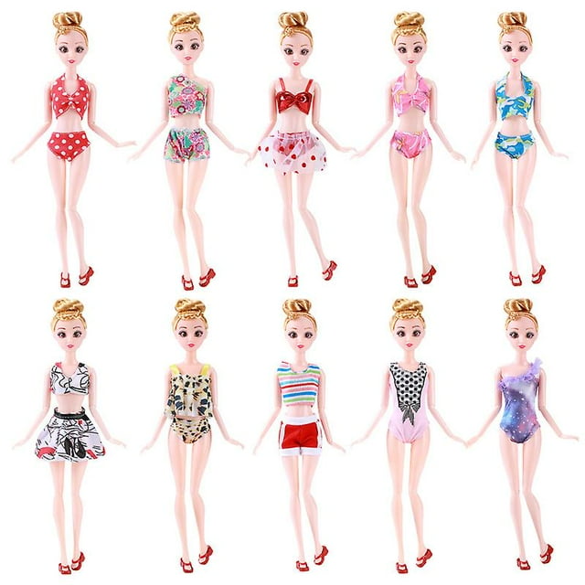 10 Pieces 30 cm 11 inch Doll Clothes Fashion Clothes Skirt Forehead