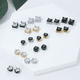 thumbnail image 2 of 12 Pares Aretes Falsos de Iman acero Inoxidable Malubero Dorado, Plateado, 2 of 5