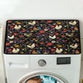 thumbnail image 5 of ZIATUBLES Rooster Chicken Floral Dust Cover for Washer Dryer Top Soft Washing Machine Top Prtotector Mat for Laundry Room Heat-Resistant Kitchen Pad, 24" x 19.7", 5 of 7