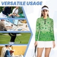 thumbnail image 6 of Uorisanigo Starlight Four Leaf Womens Long Sleeve Golf Shirt Size M Casual Fashionable Athletic Polo Workout Tops Versatile Quarter Zip Pullover for Women, 6 of 7