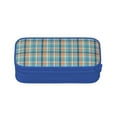 thumbnail image 2 of TEQUAN Large Capacity Pencil Case, Classic Orange Blue Plaid Pattern Pencil Pouch 2 Compartments Pencil Bag (Blue), 2 of 7