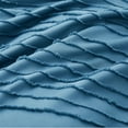 thumbnail image 5 of Peace Nest Clipped Jacquard Geometric Duvet Cover & Pillowcase Set, Navy/Stripe, Full/Queen Size, 5 of 6