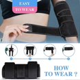 thumbnail image 4 of Elbow Brace for Cubital Tunnel Syndrome Night Sleep Immobilizer, Ulnar Nerve Support for Men and Women, Size M, Black, 4 of 5