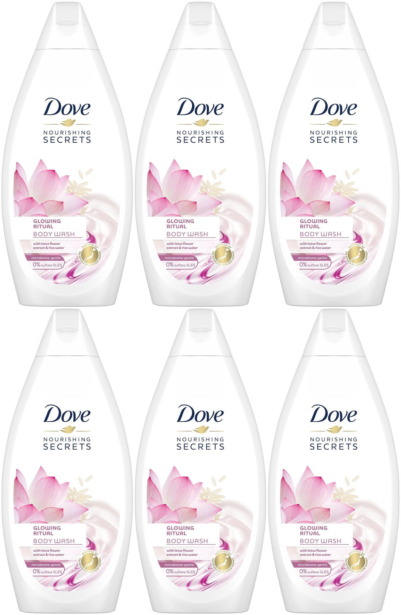 Dove Glowing Ritual Body Wash, Lotus Flower Extract & Rice Water, 16.9