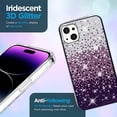 thumbnail image 6 of Case for iPhone 14 Plus 6.7 inch,Bling Diamond Phone Case for Women 3D Crystal Shiny Sparkly Protective Cover with 10 FT Drop Protection & Electroplate Plating Bumper & Luxury Fashion Case,Purple, 6 of 7