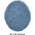 thumbnail image 3 of Better Trends 18"x20" Premium Toilet Lid Cover 100% Cotton Tufted Bathroom Rug Water Absorbent Reversible Machine Washable Dark Blue - Edge Collection, 3 of 4
