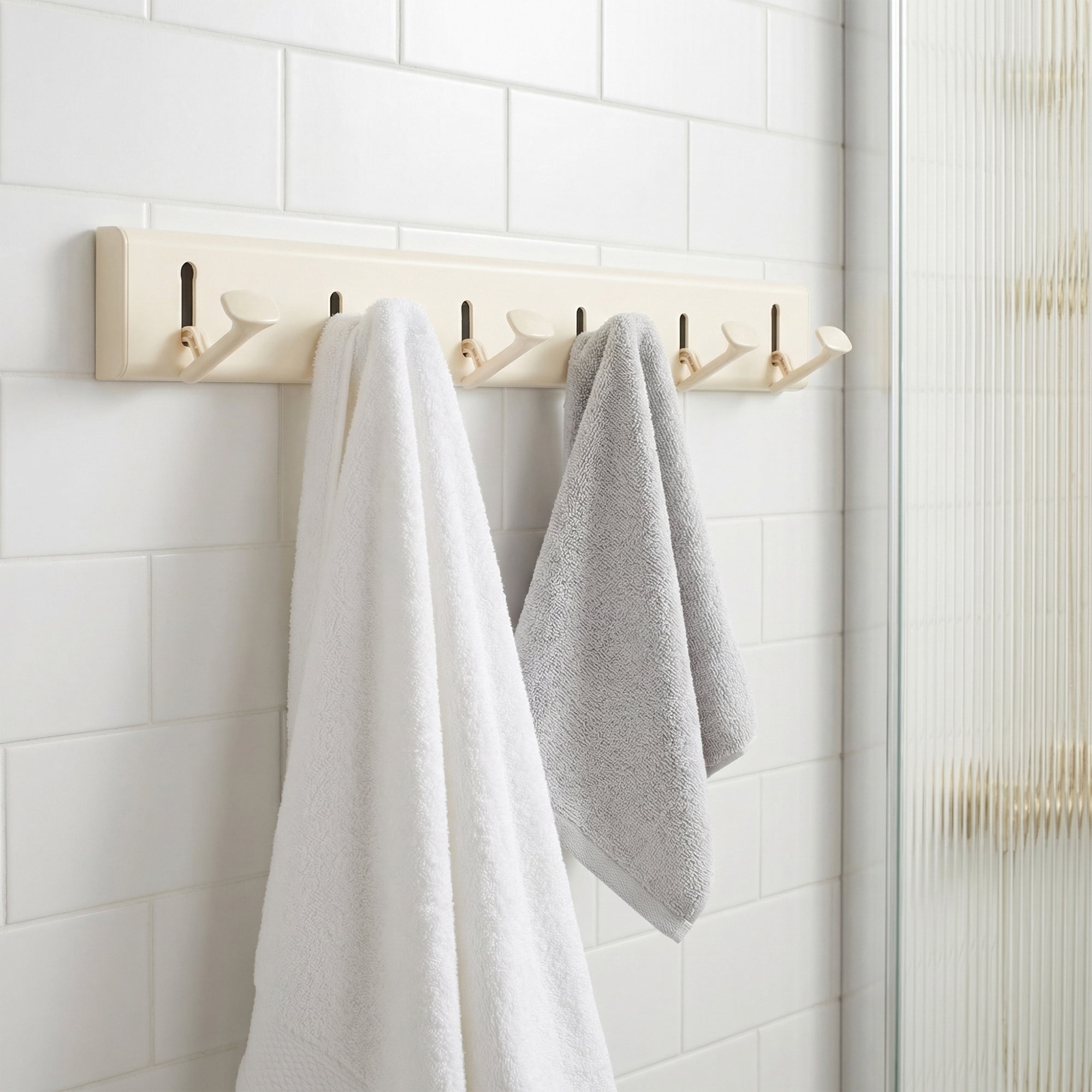 Unique Bargains Coat Rack Wall Mount Aluminum Alloy Hook for Entryway Milk White 17.1*2.2in