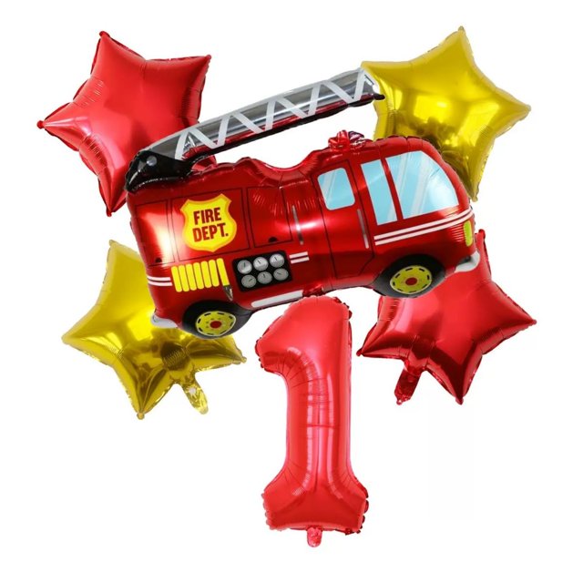 Decoraciones para fiestas, globos, camión de bomberos JBCAONTIA