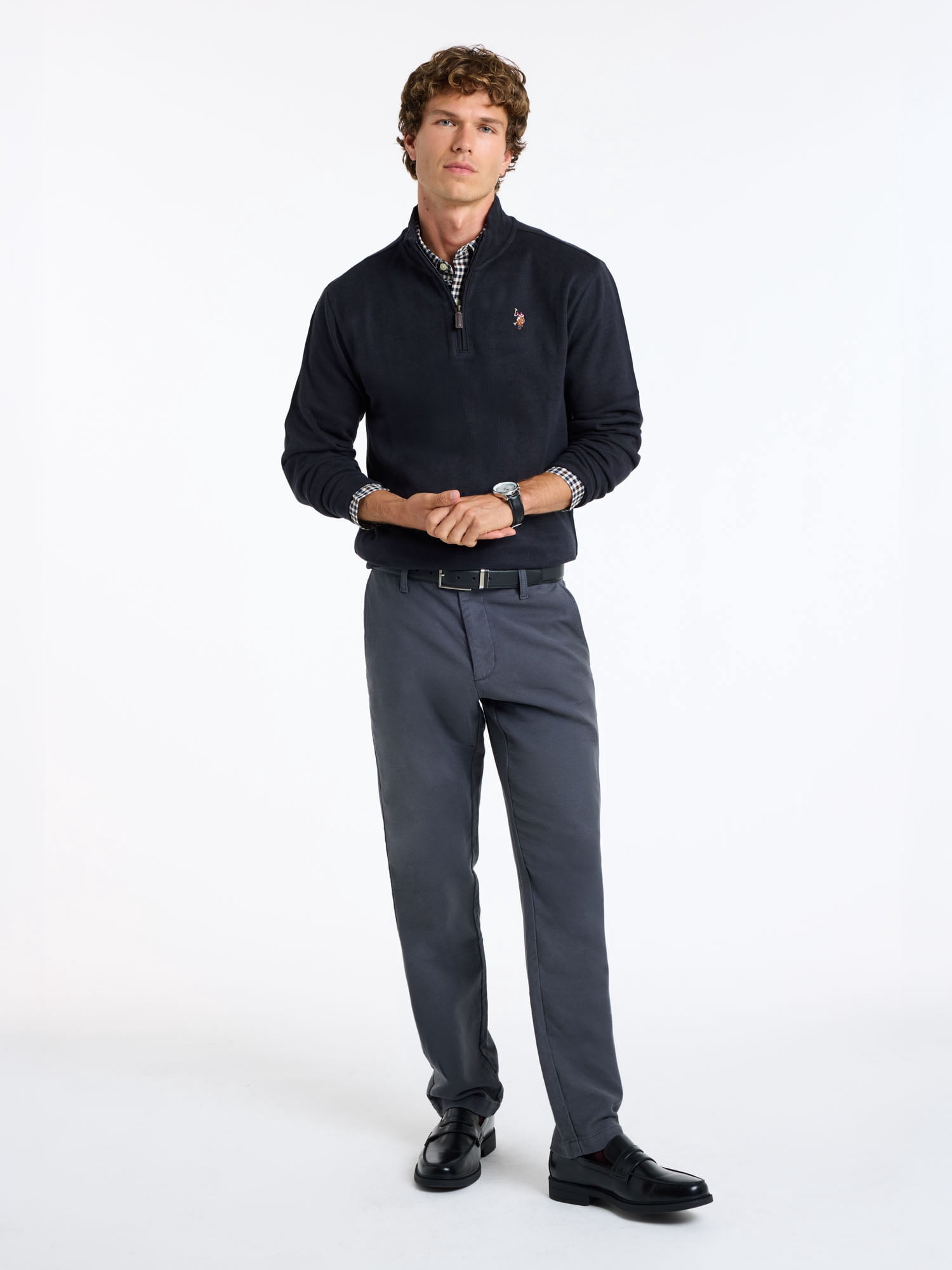 U.S. Polo Assn. Men's Quarter Zip Flatback