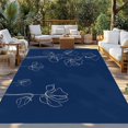 thumbnail image 2 of Navy Blue Flowers Outdoor Rug for Patio/Deck/Porch, Non-Slip Large Area Rug 5 x 8 Ft, Rustic Abstract Floral Simple Art Indoor Outdoor Rugs Washable Area Rugs, Reversible Camping Rug Carpet Runner, 2 of 8