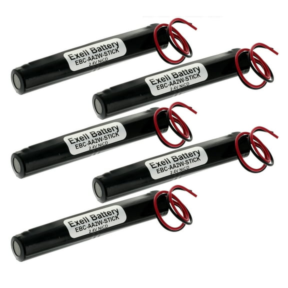 5pc Exell 2.4V 1000mAh NiCd Custom Battery Pack w/ Wire Leads