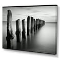 thumbnail image 2 of Designart "Monochrome Pier On The Horizon II" Coastal Pier Wall Art Living Room, 2 of 7