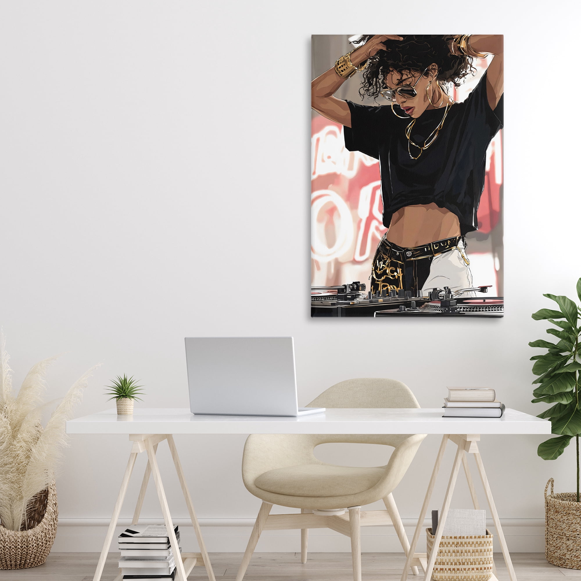 Stupell Industries Trendy Female DJ Musician Canvas Wall Art, design by Franklyn Gregory