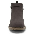 thumbnail image 2 of HOMEHOT Girls Boots Kids Comfortable Slip on Ankle Boots Dress Booties with Zipper​ Grey 12 Little Kid, 2 of 6