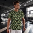 thumbnail image 3 of Wukai Camouflage Dinosaur Print Men's Short-Sleeved Mesh T-Shirt,Quick-Dry Short Sleeve Workout T-Shirt-Medium, 3 of 8