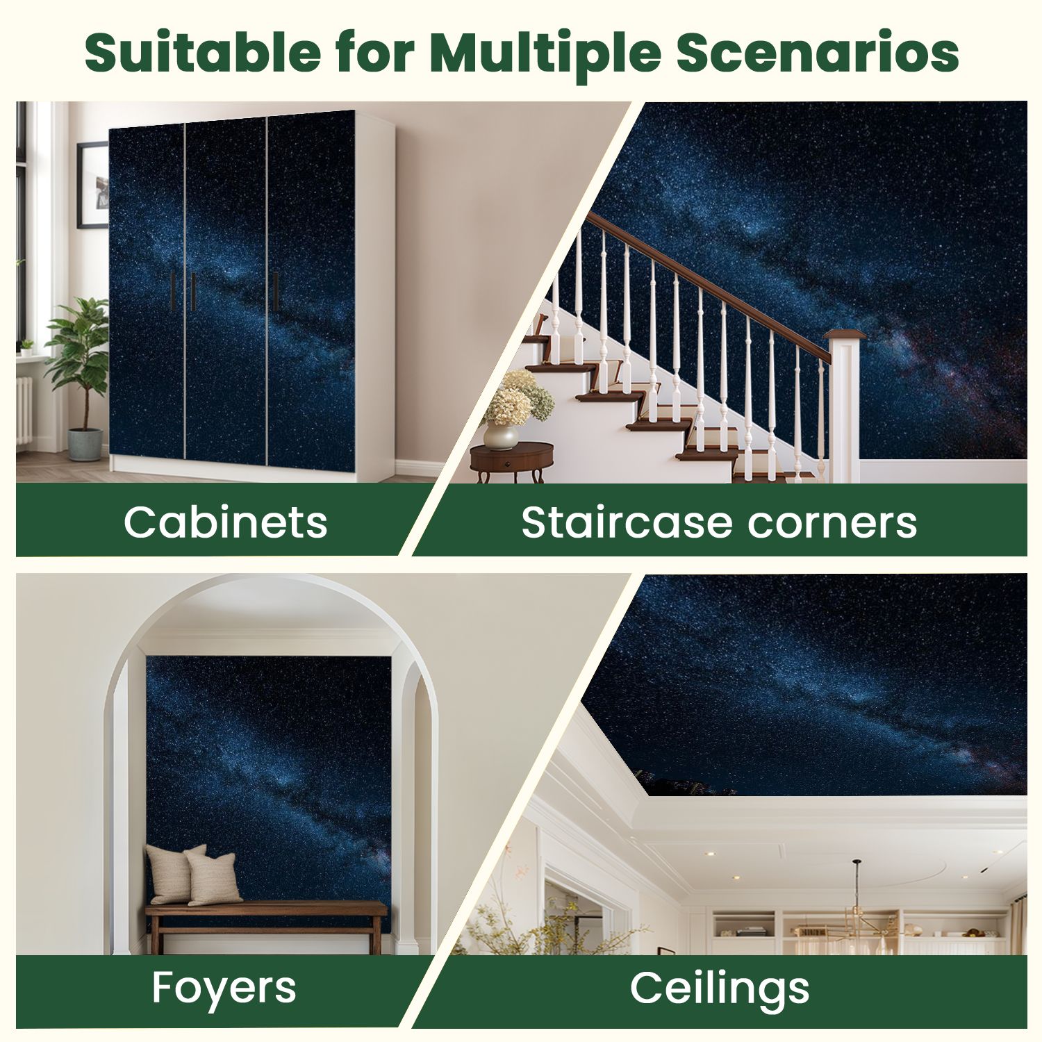 Peel and Stick Wallpaper Milky Way Modern Art Wall Mural Decor Self Adhesive and Removable 100in x 144in