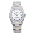 thumbnail image 1 of Pre-Owned Rolex Datejust 31MM 6824 White Roman Dial Smooth Bezel Stainless Steel Oyster Bracelet, 1 of 1
