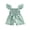 Green, variant on BemeyourBBs Toddler Baby Girls Smocked Rompers Summer One Piece Jumpsuits Clothes Solid Color Ruched Bowknot Front Fly Sleeve Infant Playsuit Ruffle Overalls Shorts
