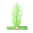 thumbnail image 3 of Unique Bargains Christmas 1 Pc Headband Feather Faux Diamond Sequins Hairband for Women Light Green, 3 of 5