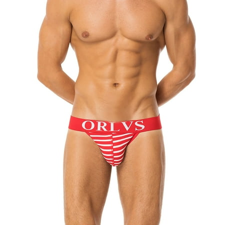 

Panties For Men Thong Breathable Waist Cotton Comfortable Striped Low