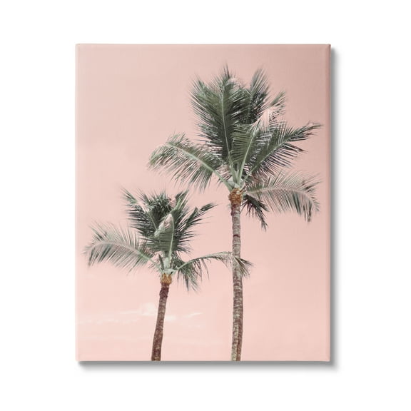 Stupell Industries Pink Summer Palm Trees Botanical & Floral Photography Gallery Wrapped Canvas Print Wall Art, 16 x 20