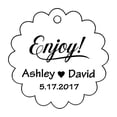 thumbnail image 1 of 100 PCS Enjoy! Customized Scallop Edges Hang Tags Personalized Wedding Favor Gift Paper Tags, 1 of 1