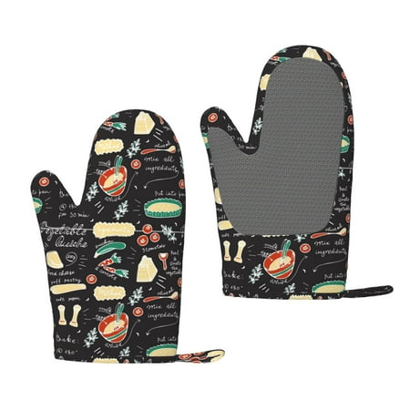

Junzan Vegetable Quiche for Oven Mitts 2 Piece Set BBQ Gloves Grilling Gloves Heat Resistant Oven Gloves Kitchen Silicone Oven Mitts for Barbecue/Cooking/Baking