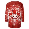 thumbnail image 4 of Amzcrzy Hauts pour Femmes Tendance à Imprimé de Feuille d'Érable T-Shirts de la Fête du Canada Décontractés Col Rond Manches 3/4 Hauts d'Été pour Femmes Confortables Basiques Hauts de Sortie, 4 of 5