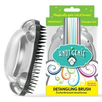Knot Genie Detangling Hair Brush for Kids (Peaceful Pewter) | Perfect Detangling Brush for Curly Hair, Gently Separate Tangles, Leaves Hair Smooth and Shiny | The Pain Free Knot Detangler