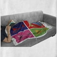thumbnail image 6 of Alcohol Soft Flannel Fleece Blanket, Colorful Pop Art Style Martini Glasses Olives Design with Vibrant Contrast Colors, Cozy Plush for Indoor and Outdoor Use, 70" x 90", Multicolor, by Ambesonne, 6 of 6