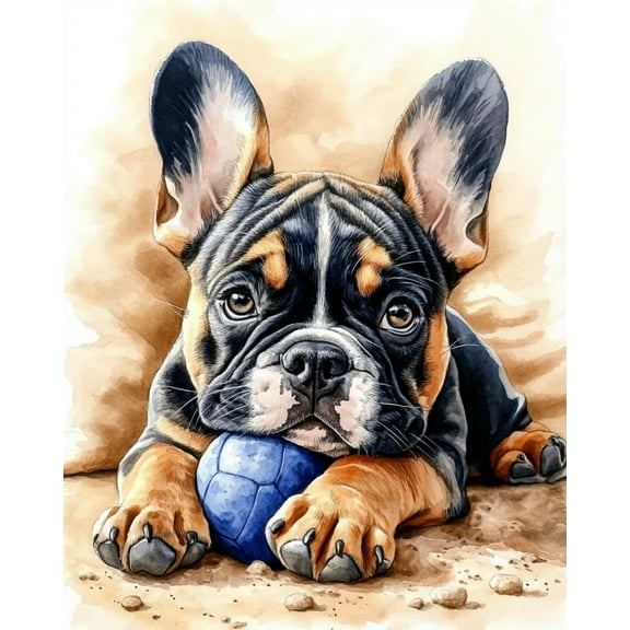 Paint by Numbers for Adults Kids Beginner French Bull and Basketball DIY Acrylic Painting by Numbers Kits with Brushes Acrylic Pigment Home Decoration Gifts 16 x 20 inch