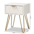 thumbnail image 2 of Baxton Studio Holbrook White Finished Wood and Gold Metal 1-Drawer End Table, 2 of 10