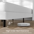 thumbnail image 5 of Frostbloom Queen Bed Frame, Upholstered Platform Bed with Velvet Wingback Headboard, No Box Spring Needed, White, 5 of 7