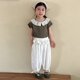 thumbnail image 1 of Conjuntos de ropa de verano para niñas de estilo coreano, trajes para niños de 1 a 10 años, Top con cuello con volantes de encaje y pantalones hasta el tobillo, bonito traje de 2 uds para niños, 1 of 6