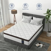 Kescas Full Size Mattress, 10 Inch Memory Foam Hybrid Full Bed mattresses in a Box, Medium Firm, Heavier Coils Edge Support, Motion Isolation
