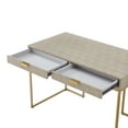 thumbnail image 3 of Nicole Miller Jaheim Faux Shagreen Desk with 2 Drawers, Cream White/Gold, 3 of 6