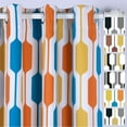 thumbnail image 2 of DriftAway Riley Geo Thermal Insulated Blackout Curtains Grommet Top Blackout Draperies 54 Curtains Light Blocking Window Curtain Panels Set of 2 for Nursery Modern Geometric Patterns Teal Gold Orange, 2 of 8