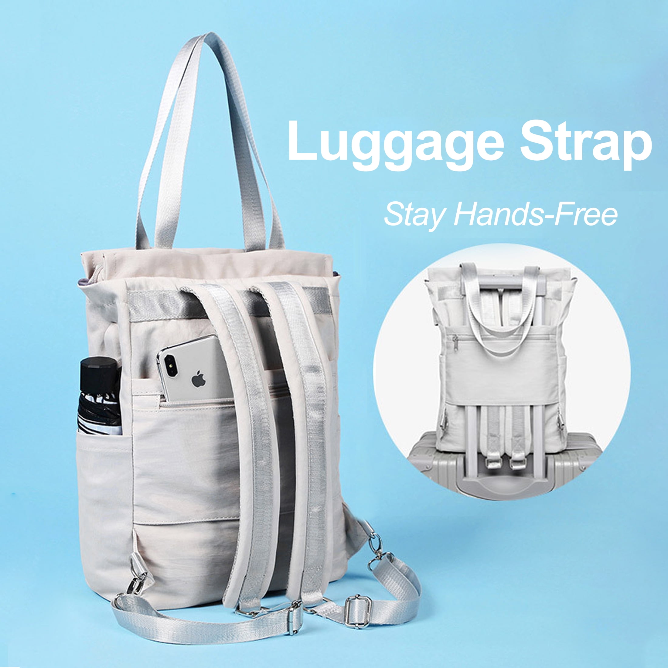 Laptop Backpack for 15.6 inch Tote Backpacks School Bookbag for College Student with USB Charging Port Daypack for Women Men, Work Travel, Grey