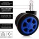 thumbnail image 2 of Gaming Chair Casters, Replaceable Replacement Wheels with Anti-Fall Function and Smooth Gliding (5 Pieces/Set, Blue), 2 of 5