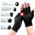 thumbnail image 5 of Guantes de compresión de cobre sin dedos para artritis para mujeres y hombres, túnel carpiano, 1 par (negro) 639, 5 of 5