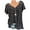 Black, variant on Women's Summer Plus Size Tops Loose Floral Print Blouse Short Sleeves T-Shirt V-neck Flowy Pullover Tee